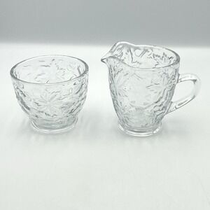 Vintage 1980s Princess House Fantasia Creamer & Sugar Bowl Set No Lid